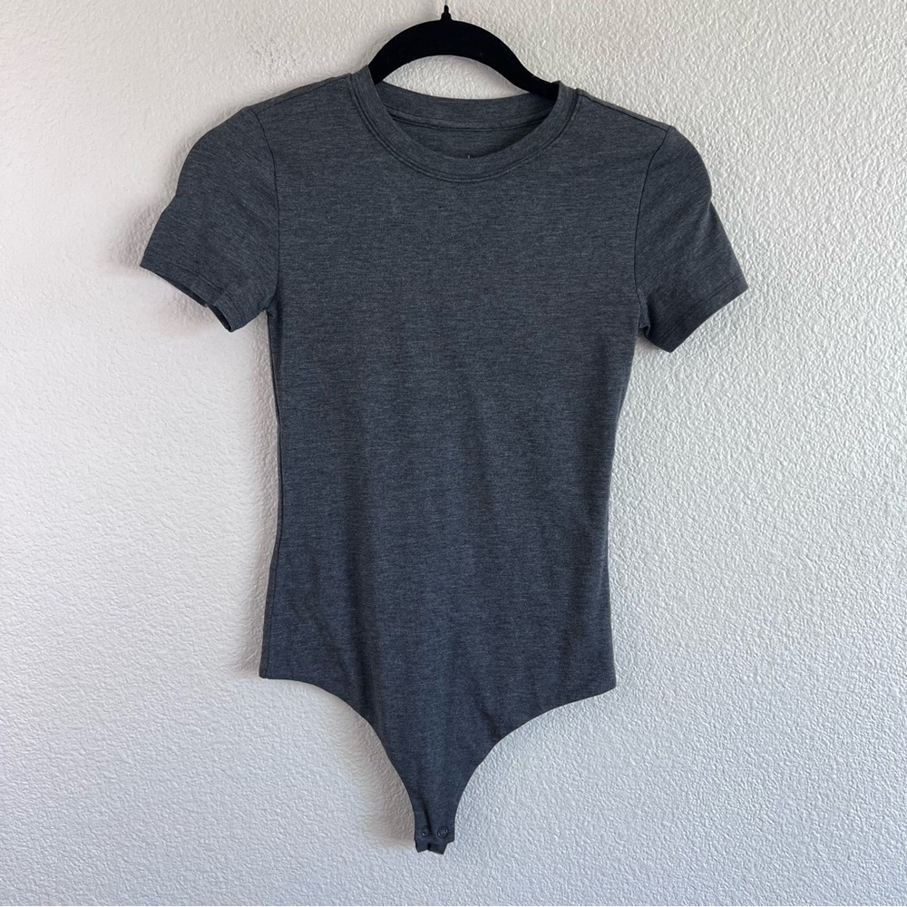 nuuds Women's Short Sleeve Crewneck Bodysuit Cotton Stretch